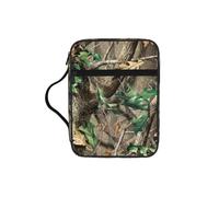 Hardwoods Green Camo Print Bible Cover Lightweight Tablet Sleeve Durable Makeup Bag Pencil Case for Church School Travel