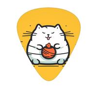 Hardworking cat guitar pick set, 3 different thicknesses, 12 pieces for a variety of instruments