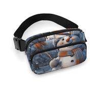 Hardworking Snowman Fanny Pack for Women Men Waist Bag Belt Bag Adjustable Casual Bag for Travel Sports Hiking, white, 7.9x5.1inches