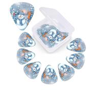 Hardworking snowman Print Guitar Pick 12 Pack With Guitar Pick Case Guitar Plectrums Pick 0.46mm 0.96mm 0.71mm Guitar Accessories For Bass Electric Acoustic Guitars Ukulele