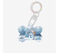 Hardworking Snowman Printing Cute Acrylic Dogs Tag Double Side Bone Shap Id Tags with Keychain for Pet Crafts Decorations