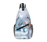 Hardworking Snowman Printing Sling Bag For Men Crossbody Backpack Shoulder Chest Bag Daypack Travel Casual Hiking Outdoor