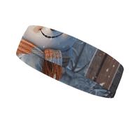 Hardworking Snowman Sports Headbands for Man, Non Slip Sweatbands for Running, Stretchy Breathable Hairband for Cycling, Football, Yoga, Fitness Workout, Washing Face