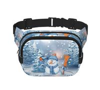 Hardworking Snowman Square Double-Layer Waist Bag Chest Bag Crossbody Bag Running Travel Hiking Waist Bag