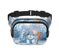 Hardworking Snowman Unisex Adjustable Waist Square Double Layer Waist Pack for Outdoor Activities Travelling Running Hiking