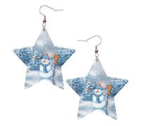 Hardworking snowman Women's Fashion Earrings, Celestial Dangle Earrings, Star Shape Jewelry for a Versatile