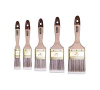 HARDY WORKING TOOLS Flat Brush Set 5 Pieces - 25, 35, 50, 60, 75 mm Wide, Paint Brush Set with Wooden Handle, Paint Brush Series *45*, 5PCS, Brush Set A0282-050100