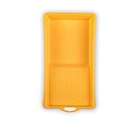 HARDY WORKING TOOLS A0180-119000 Painters Set of 2 Paint Rollers, Paint Tray and 10 Foam Paint Rollers, Pile Height 7 mm, Length 11 cm, Diameter 35 mm, White/Yellow