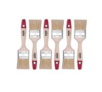 HARDY WORKING TOOLS Flat Brush Set 6 Pieces - 50 mm Width Paint Brush Set with Wooden Handle, Paint Brush Series *36*, 6 Pieces, Brush Set A0200-360620