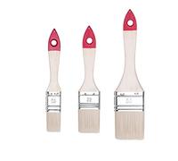 HARDY WORKING TOOLS M7 Series 30 Flat Paint Brush Set 1.5 Inches Approximately 38 mm Synthetic Light Bristles Natural Wood Flat Brush with Steel Ferrule