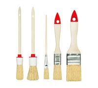 HARDY WORKING TOOLS Set of Brushes, red, 1,5", 3,4", 4, 2, 0