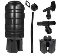 Hardys 100L Slimline Garden Water Butt with Stand and Tap, UK Made - Lid & Rainwater Diverter Kit Included - Waterbutt for Garden & Decking - Recycled Plastic, Easy to Set Up
