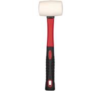 Hardys 16oz Rubber Mallet Hammer - White, Lightweight Fibreglass Shaft, Non-Marking, Large Surface Area Lump Hammer | Ideal Framing, Tent Pegs Camping Mallet & DIY Work Hand Tools
