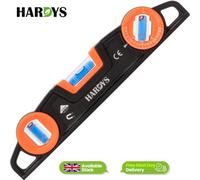 Hardys Torpedo Spirit Level - Hand Tools | 9.5 Inch Magnetic Level with 3 Vials - Plumb/Square/Angle Finder | Shock-Proof, Aluminium Small Spirit Levelling Tool