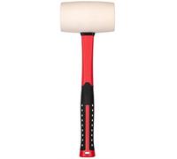 Hardys 32Oz White Head Rubber Mallet - Non-Marking On Light Surfaces, Fibreglass Shaft, Ergonomic Non-Slip Grip - 30Cm Handle