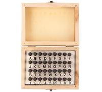 Hardys 36pc Number & Alphabet Stamps - 3mm Letter Stamps for Clay Pottery, Metal, Leather, Plastic and More - Metal Stamping Kit in Labelled Wooden Box - Aerial Font