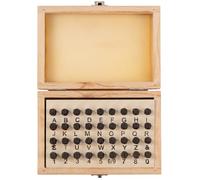 Hardys 36pc Number & Alphabet Stamps - 5mm Letter Stamps for Clay Pottery, Metal, Leather, Plastic and More - Metal Stamping Kit in Labelled Wooden Box - Aerial Font