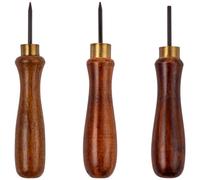 Hardys 3Pc Bradawl Set - Square Point, Round Point, Chisel Point, Carbon Steel Heads And Wooden Handle - 5 Inch (127mm)