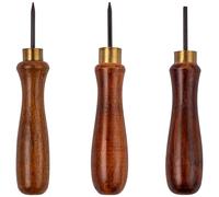 Hardys 5" (127mm) 3 Piece Bradawl Set - Scratch Awl Hand Tools | Square, Round, Chisel Points, Easy-Grip Wooden Handles, Carbon Steel Heads, Awl Tool for Carpentry, DIY, Joiners