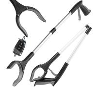 Hardys 81cm/31" Litter Pickers - Folding Grabber Stick with Anti-Slip Silicone Claw, Magnet & 360° Head - Litter Pickers for Adults & Kids, Elderly Mobility/Disability Aid (Black)
