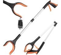 Hardys 81cm/31" Litter Pickers - Folding Grabber Stick with Anti-Slip Silicone Claw, Magnet & 360° Head - Litter Pickers for Adults & Kids, Elderly Mobility/Disability Aid - Orange