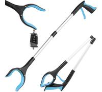 Hardys 81cm/31" Litter Pickers - Folding Grabber Stick with Anti-Slip Silicone Claw, Magnet & 360° Head - Litter Pickers for Adults & Kids, Elderly Mobility/Disability Aid - Blue