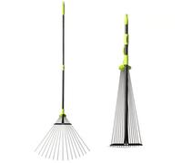 Hardys Adjustable Garden Rake - 15 Steel Tine Leaf Rake With Telescopic Handle & Adjustable Head Span - L 77/160Cm X W 20/60Cm