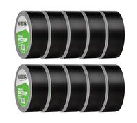 Hardys Black Duct Tape, 48mm x 25m (Pack of 10) | Waterproof Gaffer Tape for Electrical, Plumbing, Indoor & Outdoor Use | 220um Heavy Duty Thickness, Extra-Strong Adhesive