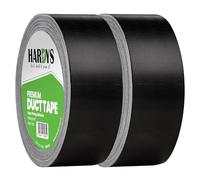 Hardys Black Duct Tape, 48mm x 25m (Pack of 2) | Waterproof Gaffer Tape for Electrical, Plumbing, Indoor & Outdoor Use | 220um Heavy Duty Thickness, Extra-Strong Adhesive