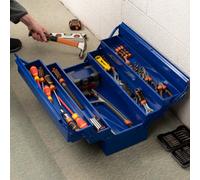 Hardys Cantilever Large Metal Toolbox - 5 Tray, 3 Tiered Design, Heavy Duty Construction, Tool Storage Organiser - 530X200X200mm