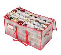 Hardys Christmas Tree Bauble Storage Box - Christmas Decorations, Ornaments & Xmas Bauble Storage - Water-Resistant, 4 Adjustable Layers & Zipper Closure (128 Slots)