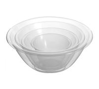 Hardys Clear Plastic Mixing Bowl Set (4) - 15-30cm, 1-7 Litre - Non-Absorbent, Food-Safe - Small to Large Plastic Bowl for Baking & Cakes - Lightweight, Dishwasher & Microwave Safe
