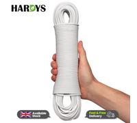 Hardys Clothes Washing Line - Pvc Coated With Steel Core, Outdoor & Indoor Suitable Clothes Line, 80Kg Capacity - 50M, White