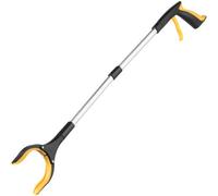 Hardys Folding Litter Picker - 40Cm/15" - 83Cm/31", Aluminium Tube & Steel Cable, Silicone-Grip Jaws, Built-In Magnet - Yellow