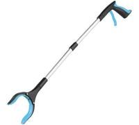 Hardys Folding Litter Picker - 40Cm/15" - 83Cm/31", Aluminium Tube & Steel Cable, Silicone-Grip Jaws, Built-In Magnet - Blue