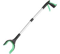 Hardys Folding Litter Picker - 40Cm/15" - 83Cm/31", Aluminium Tube & Steel Cable, Silicone-Grip Jaws, Built-In Magnet - Green