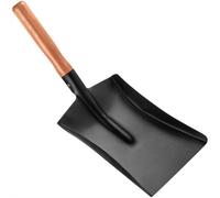 Hardys Hand Coal Shovel - Garden, Bbq, Fireside Ash & Dust Pan Scoop With Shaped Wooden Handle, Rust-Resistant Black Metal - 8"