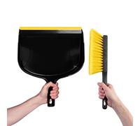 Hardys Jumbo Large Dustpan and Brush Set, 32cm Pan - Rubber Lip Dust Pan | Stiff, Soft 35cm Long Brush for Cleaning All Surfaces | Professional Indoor & Outdoor Dustpan Set