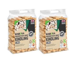 Hardys Kindling Wood, 2 Pack - 4.8kg (2 x 2.4kg) Approx. | Instant Light Firewood Logs, Smokeless - Kiln Dried - BBQ, Fire Heat Logs for Wood Burner, Pizza Oven, Open Fire Pit