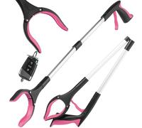 Hardys Litter Picker, 31" - Folding Grabber Stick, Anti-Slip Claw | Pink | Magnetic Tip, 360° Swivel Head, Litter Pickers for Adults & Kids, Elderly Mobility/Disability Aid