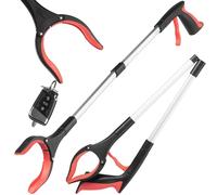 Hardys Litter Picker, 31" - Folding Grabber Stick, Anti-Slip Claw | Red | Magnetic Tip, 360° Swivel Head, Litter Pickers for Adults & Kids, Elderly Mobility/Disability Aid