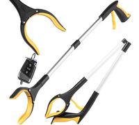 Hardys Litter Picker, 31" - Folding Grabber Stick, Anti-Slip Claw | Yellow | Magnetic Tip, 360° Swivel Head, Litter Pickers for Adults & Kids, Elderly Mobility/Disability Aid