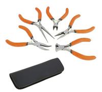 Hardys Mini Pliers Set 5Pcs - Bent Nose, End Cutting, Needle Nose, Long Nose And Side Cutter Pliers - Soft Grip Sprung Handles