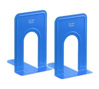 Hardys Pair Of Heavy Duty Metal Bookend Anti Slip Book End Stand Support Office School - Blue