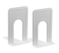 Hardys Pair Of Heavy Duty Metal Bookend Anti Slip Book End Stand Support Office School - White