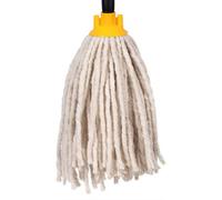 Hardys Replacement Mop Head - 22mm Diameter Screw In Socket, Colour Coded, Cotton Yarn, High Absorption, Wet & Dry Use - Yellow