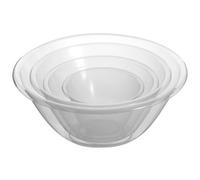 Hardys Clear Plastic Mixing Bowl Set (4) - 15-30cm, 1-7 Litre - Non-Absorbent, Food-Safe - Small to Large Plastic Bowl for Baking & Cakes - Lightweight, Dishwasher & Microwave Safe