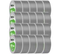 Hardys Silver Duct Tape, (L) 10M X (W) 48mm - 220Um Thick, Waterproof Backing, Cloth Lattice, Strong Adhesive, Easy Tear - 20 Pack