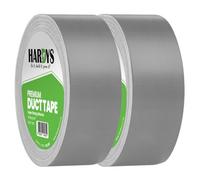 Hardys Silver Duct Tape, 48mm x 25m (Pack of 2) | Waterproof Gaffer Tape for Electrical, Plumbing, Indoor & Outdoor Use | 220um Heavy Duty Thickness, Extra-Strong Adhesive