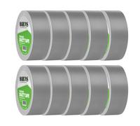 Hardys Silver Duct Tape, (L) 50M X (W) 48mm - 220Um Thick, Waterproof Backing, Cloth Lattice, Strong Adhesive, Easy Tear - 10 Pack